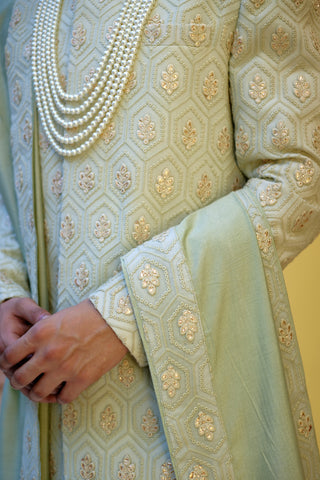 FAHAD SHERWANI (MINT GREEN)