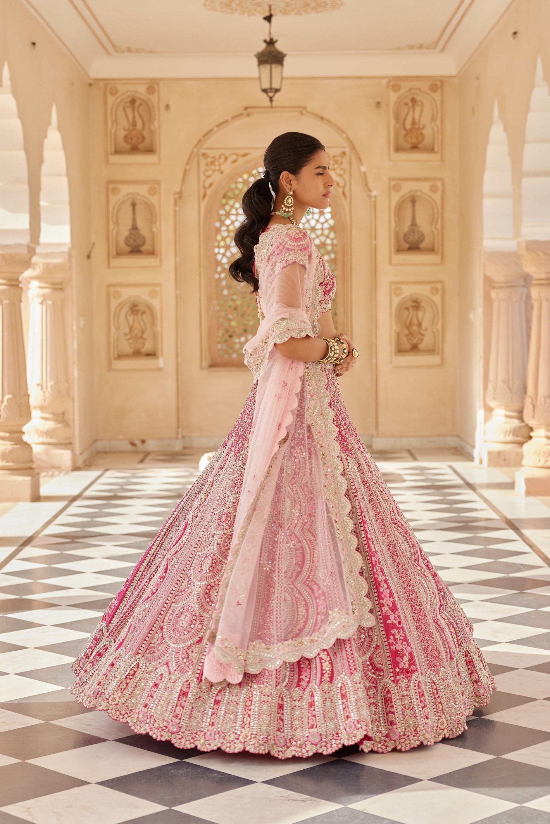 Scarlet Embroidered Lehenga