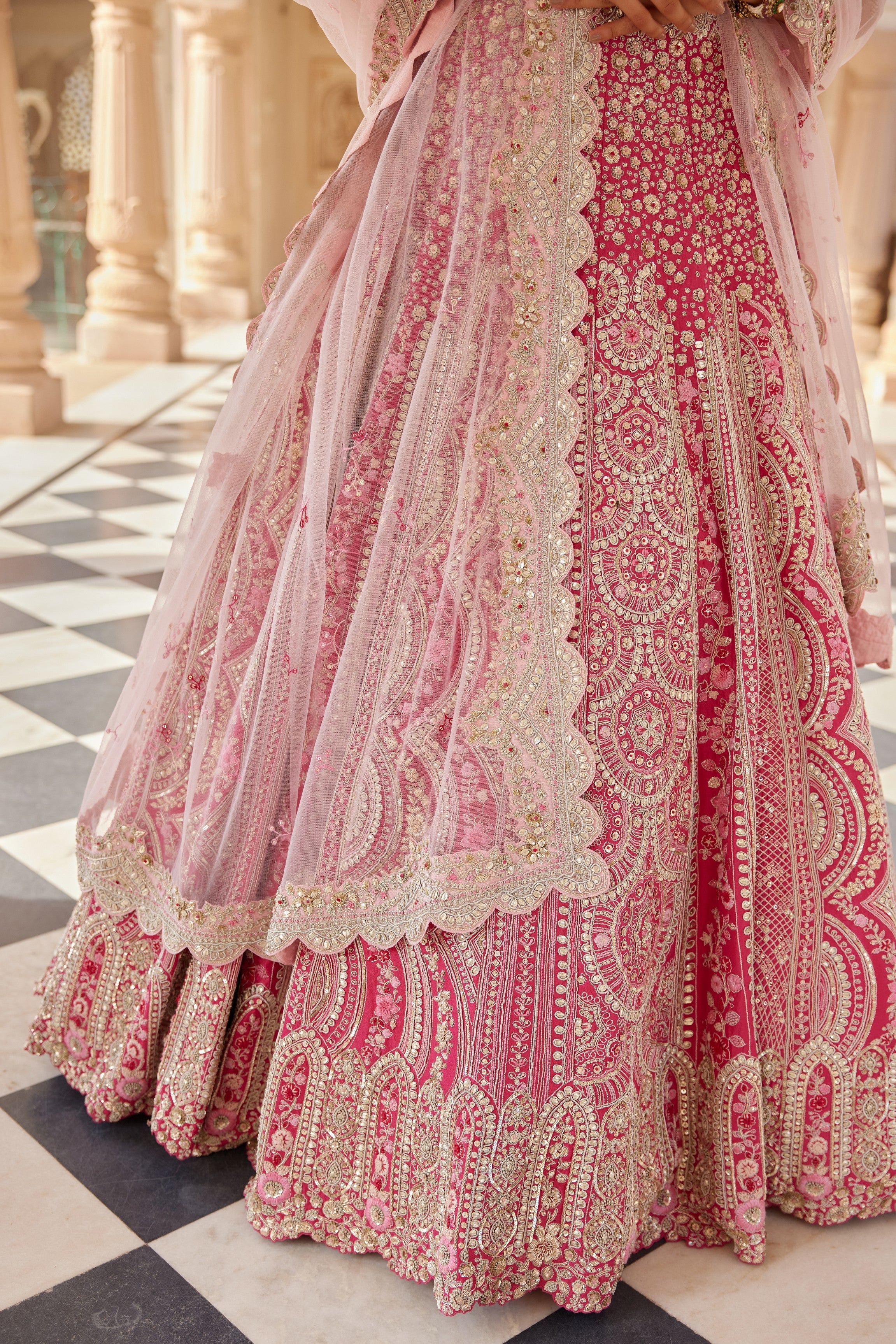 Scarlet Embroidered Lehenga