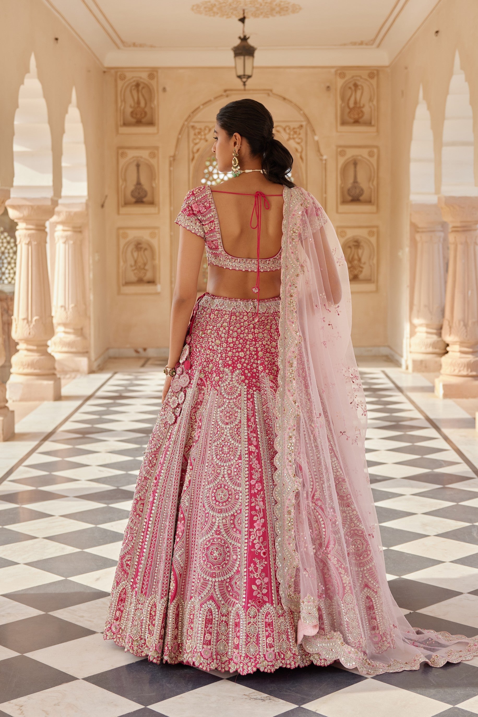 Scarlet Embroidered Lehenga