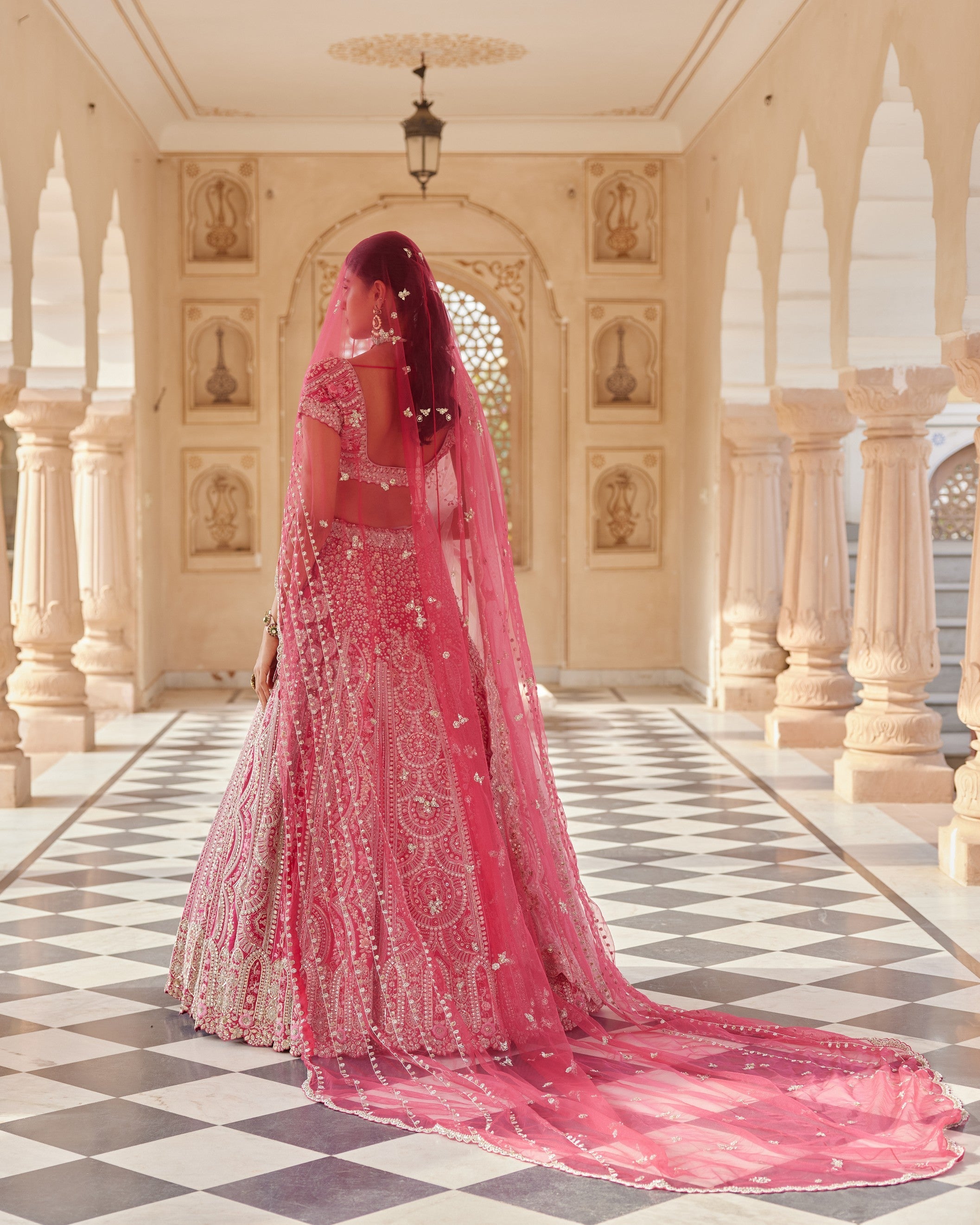 Scarlet Embroidered Lehenga