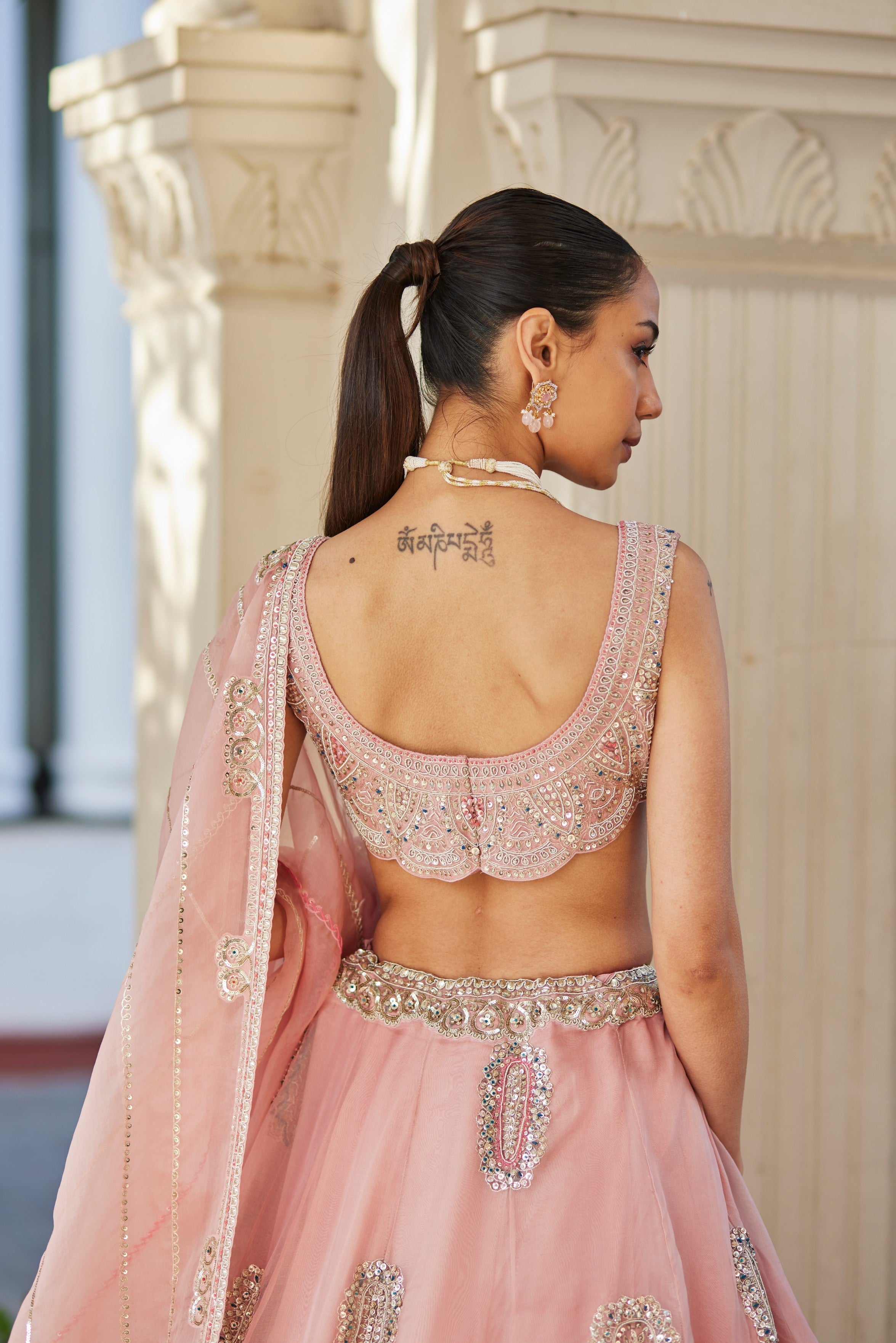 Soft Berry Motif Embroidered Lehenga