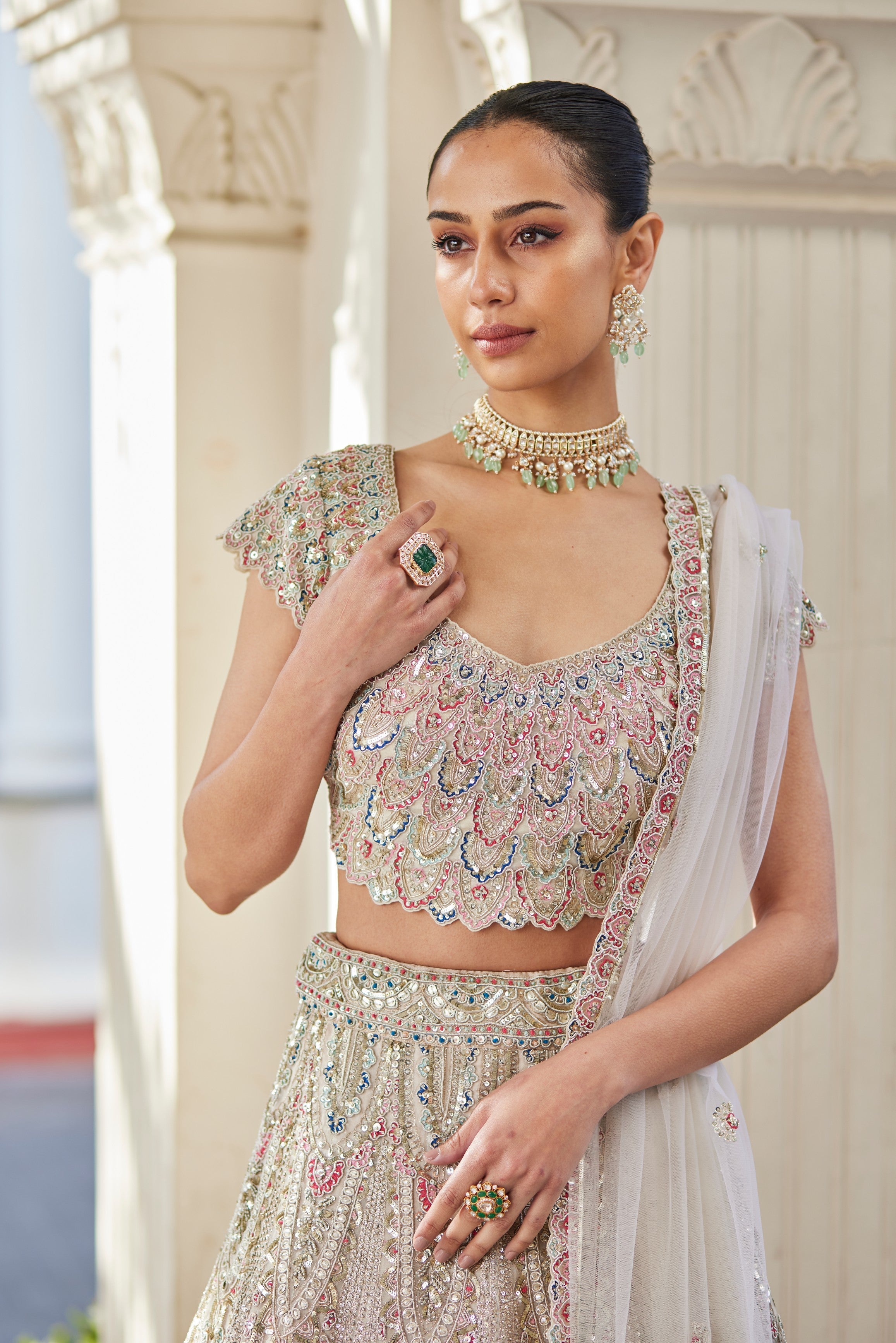 Pearl Embroidered Lehenga