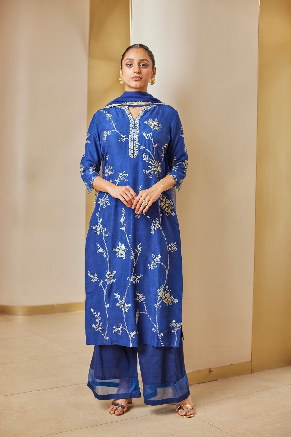 Midnight Blue Embroidered Suit