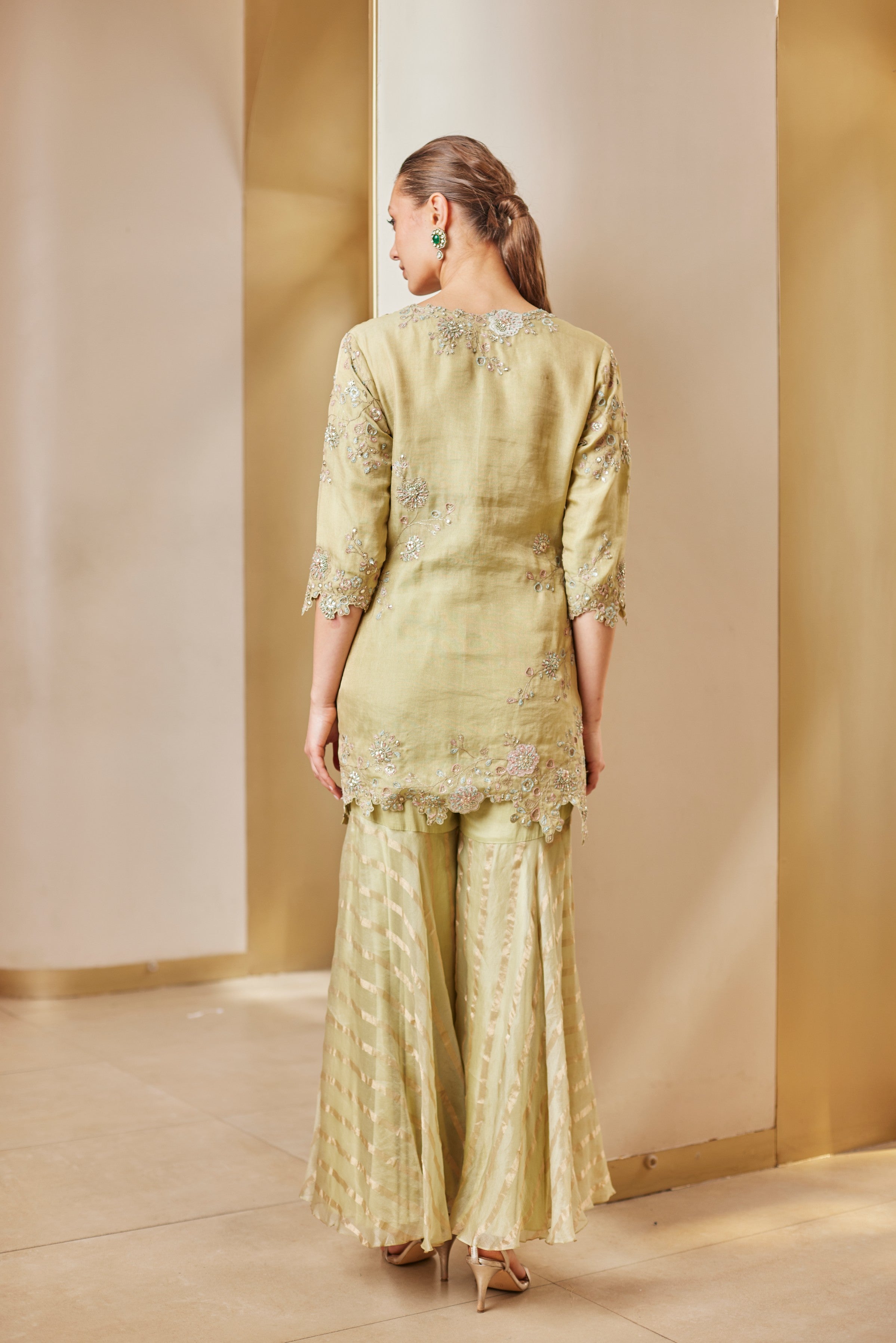 Mist Green Sharara Suit