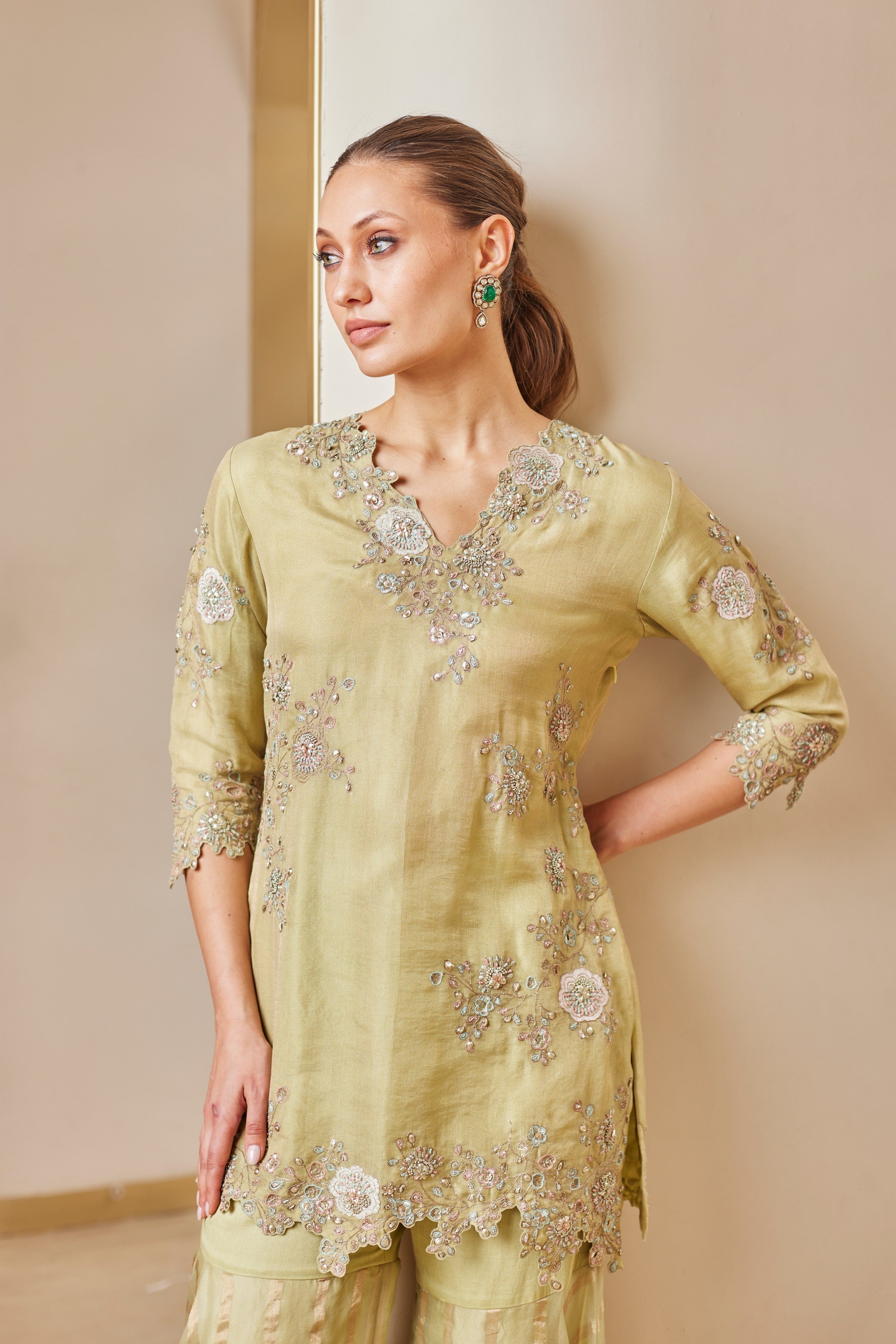 Mist Green Sharara Suit