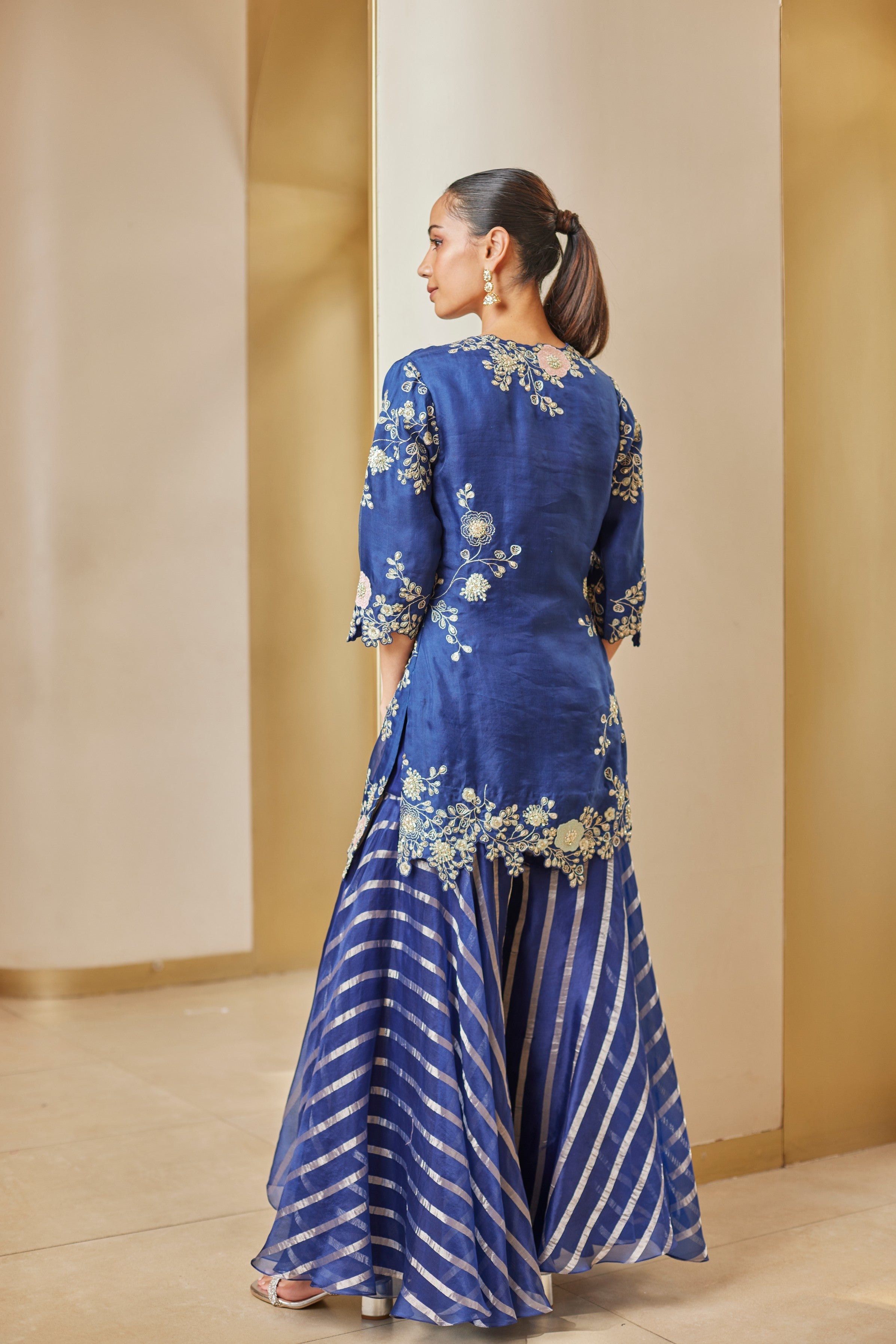 Midnight Blue Sharara Suit