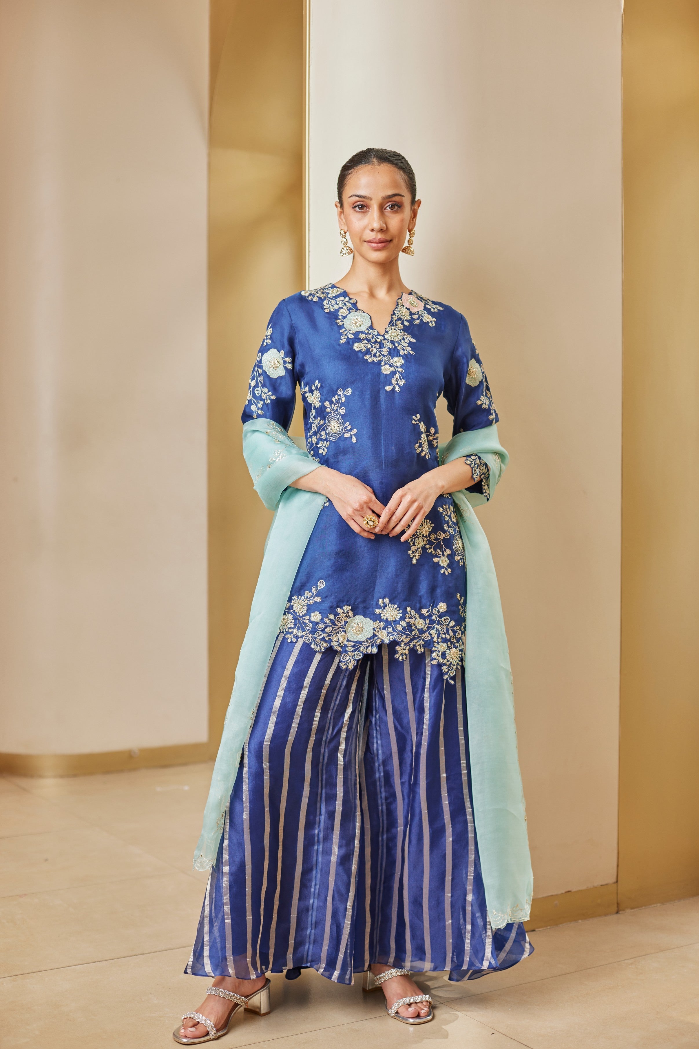 Midnight Blue Sharara Suit