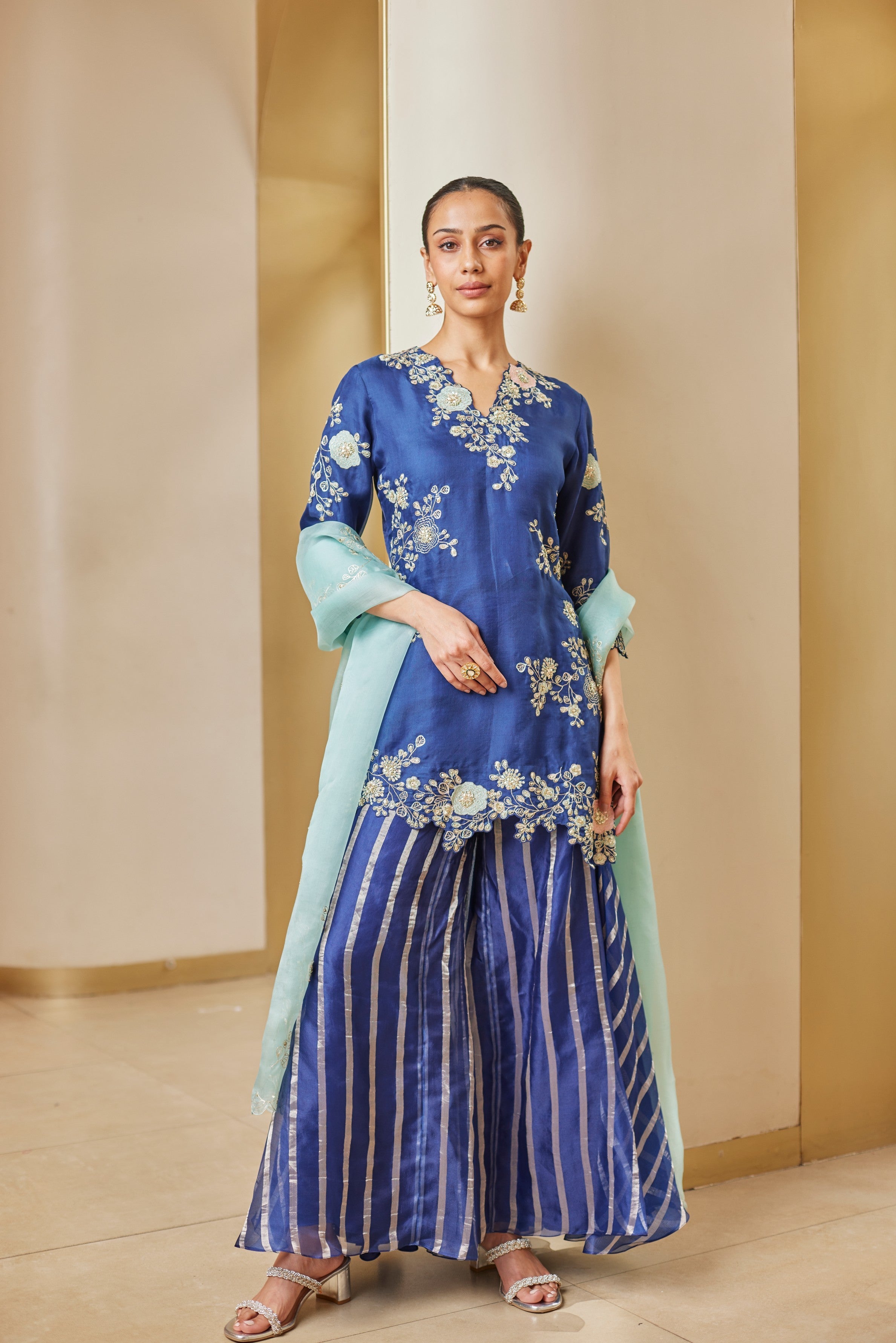 Midnight Blue Sharara Suit