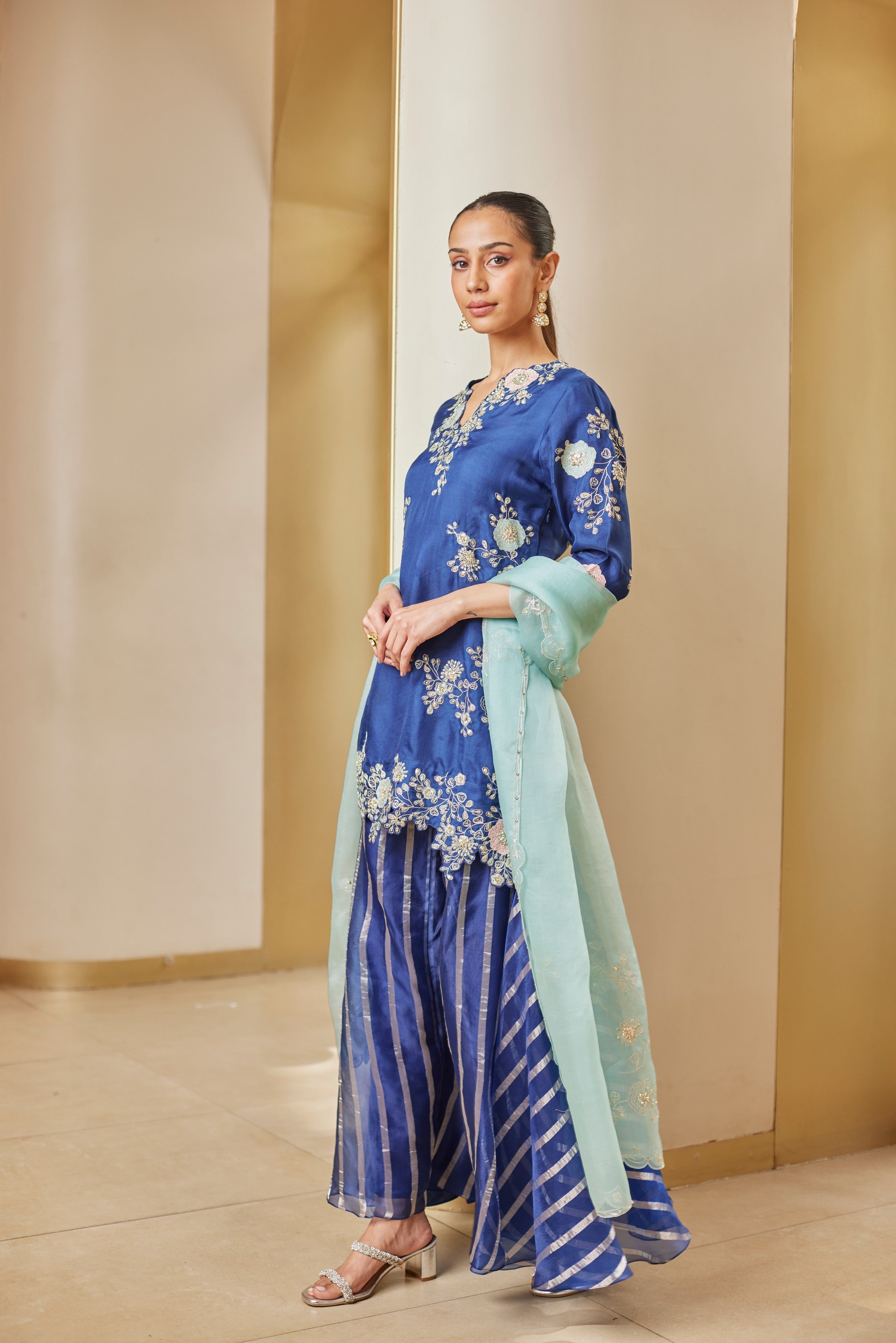 Midnight Blue Sharara Suit