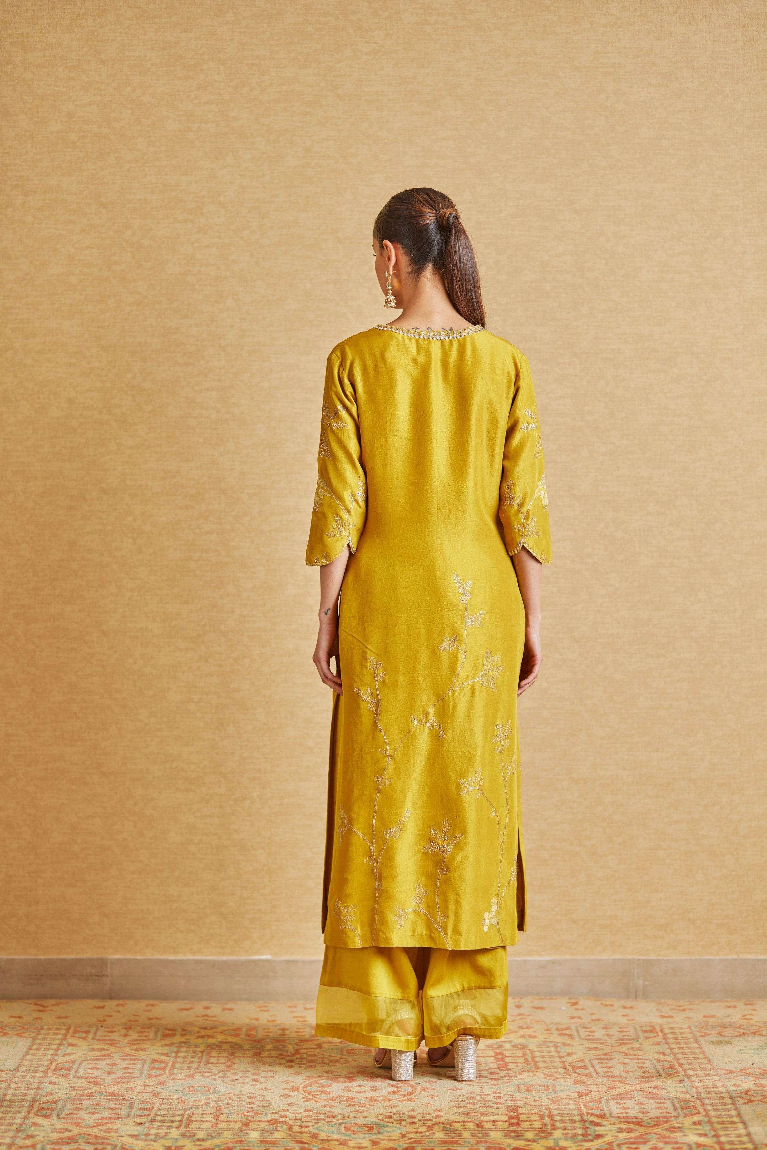 Mustard Embroidered Suit