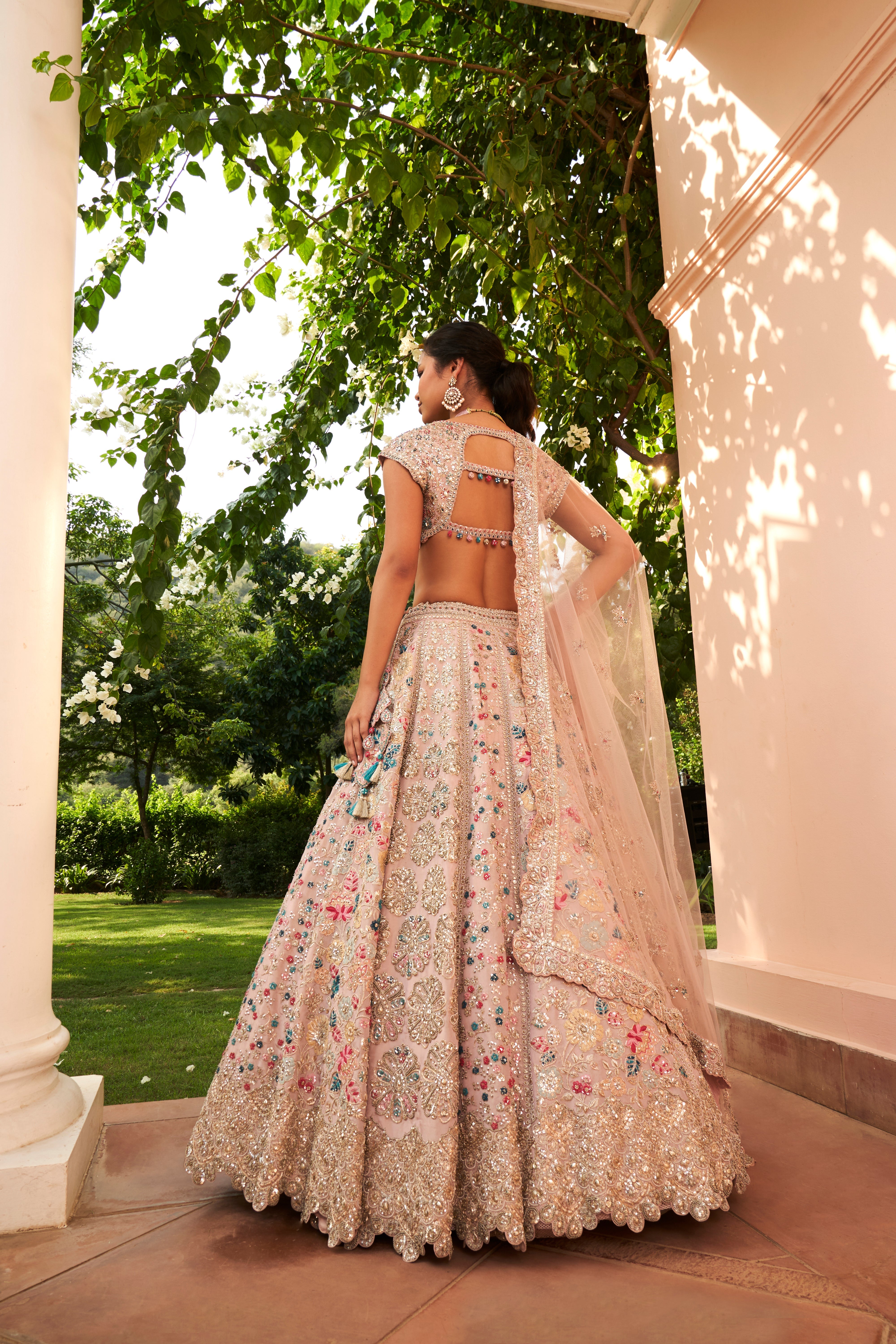 Dusty Lavender Embroidered Lehenga Set