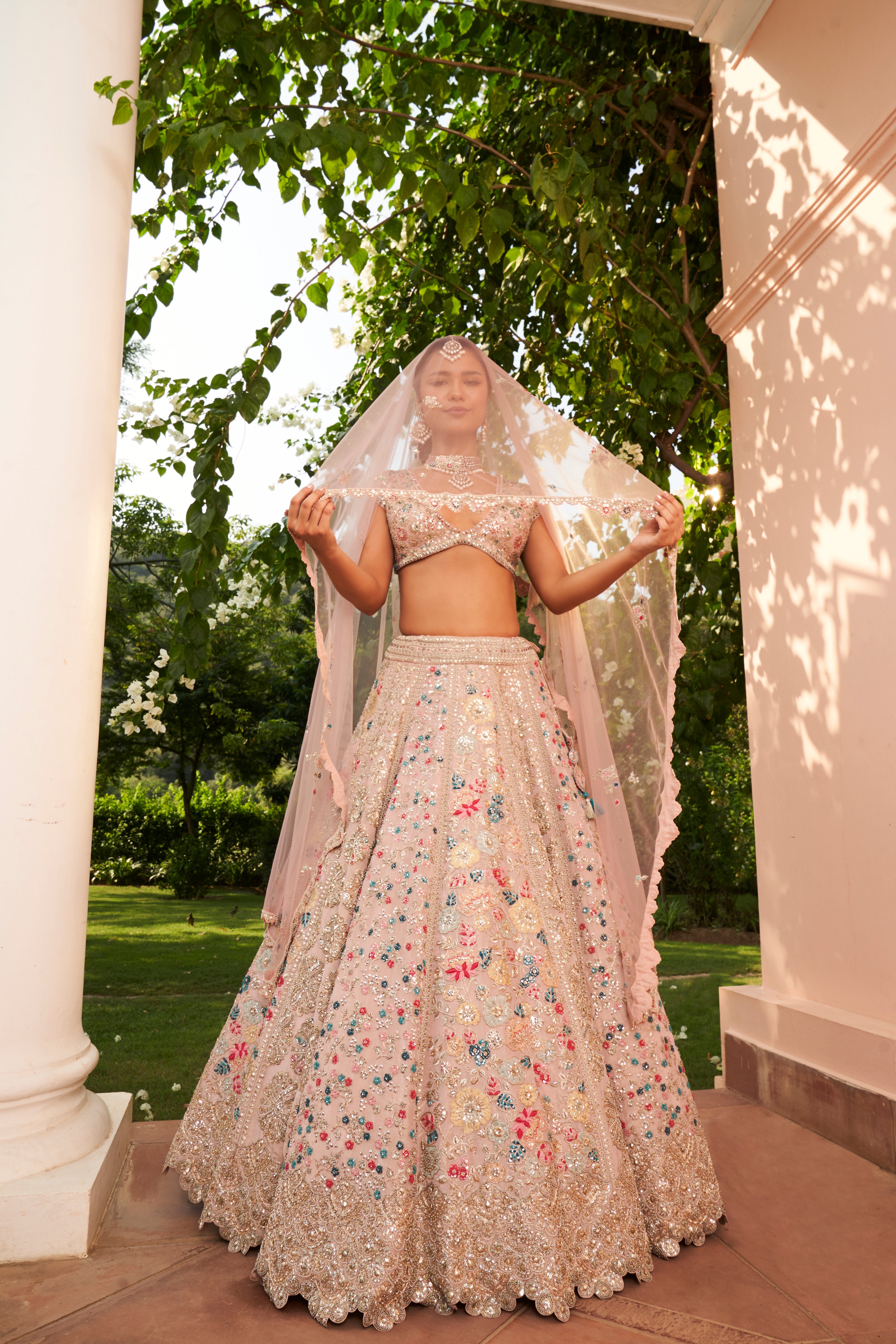 Dusty Lavender Embroidered Lehenga Set