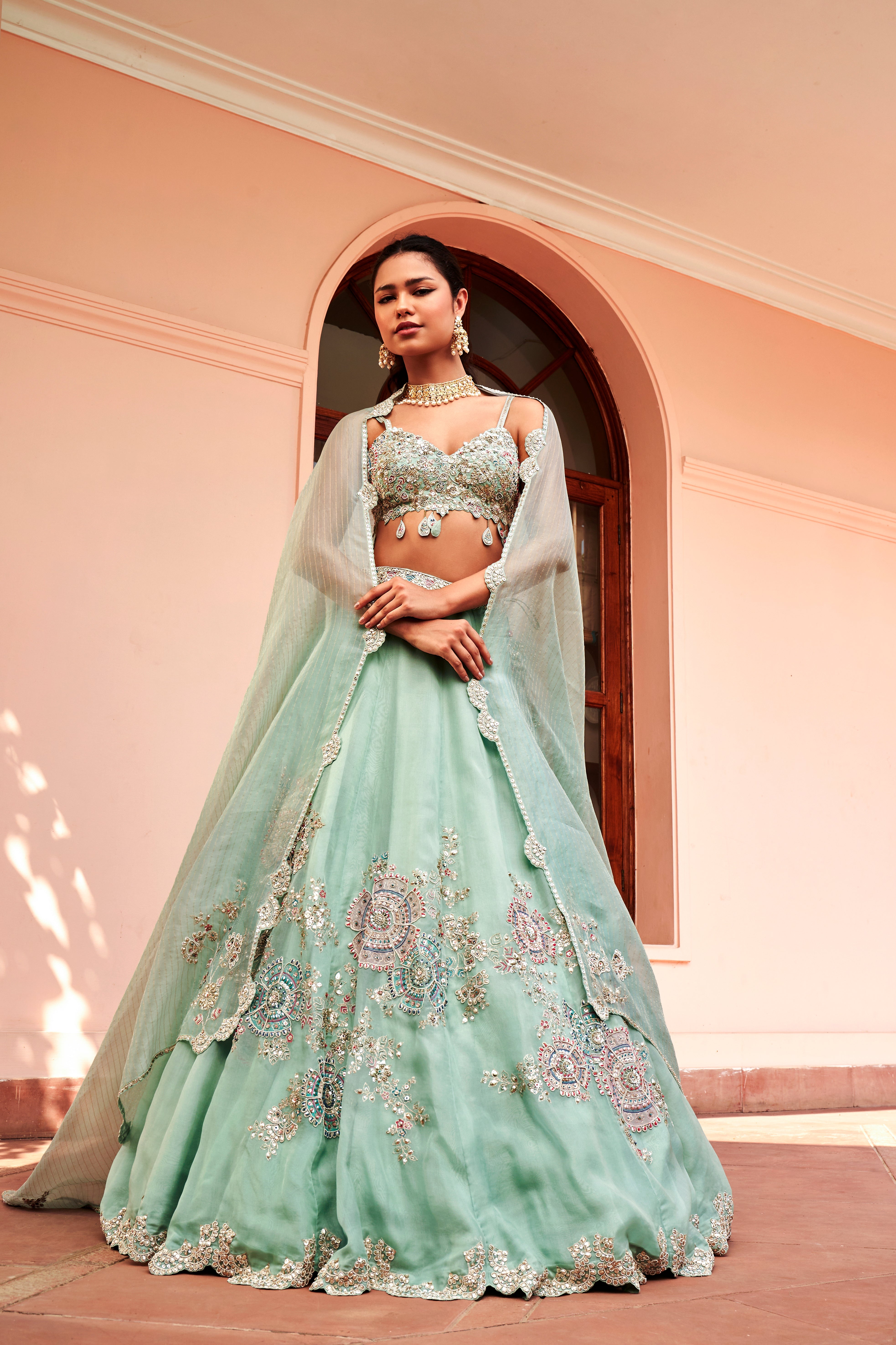 Cadet Blue Lehenga Set