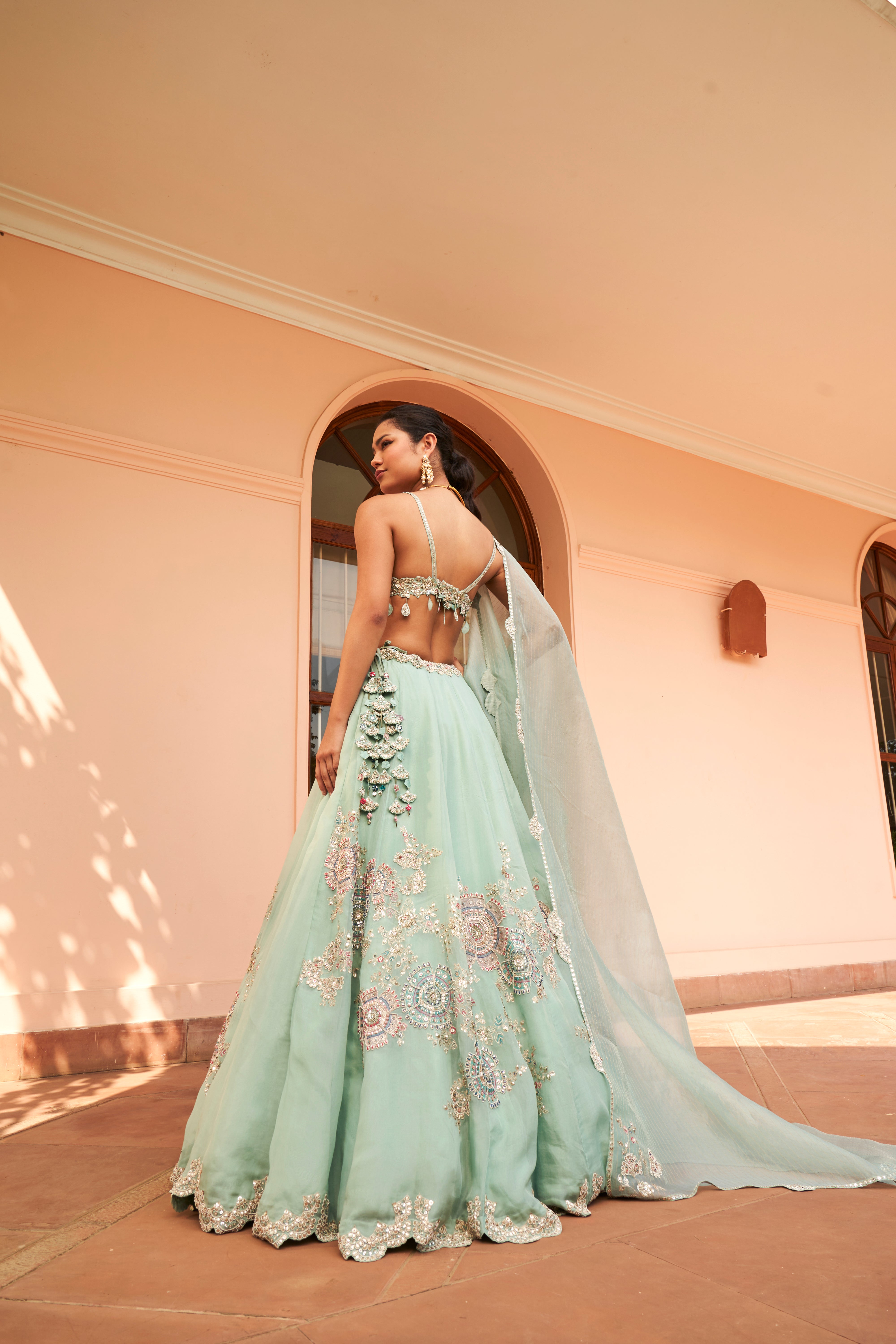 Cadet Blue Lehenga Set