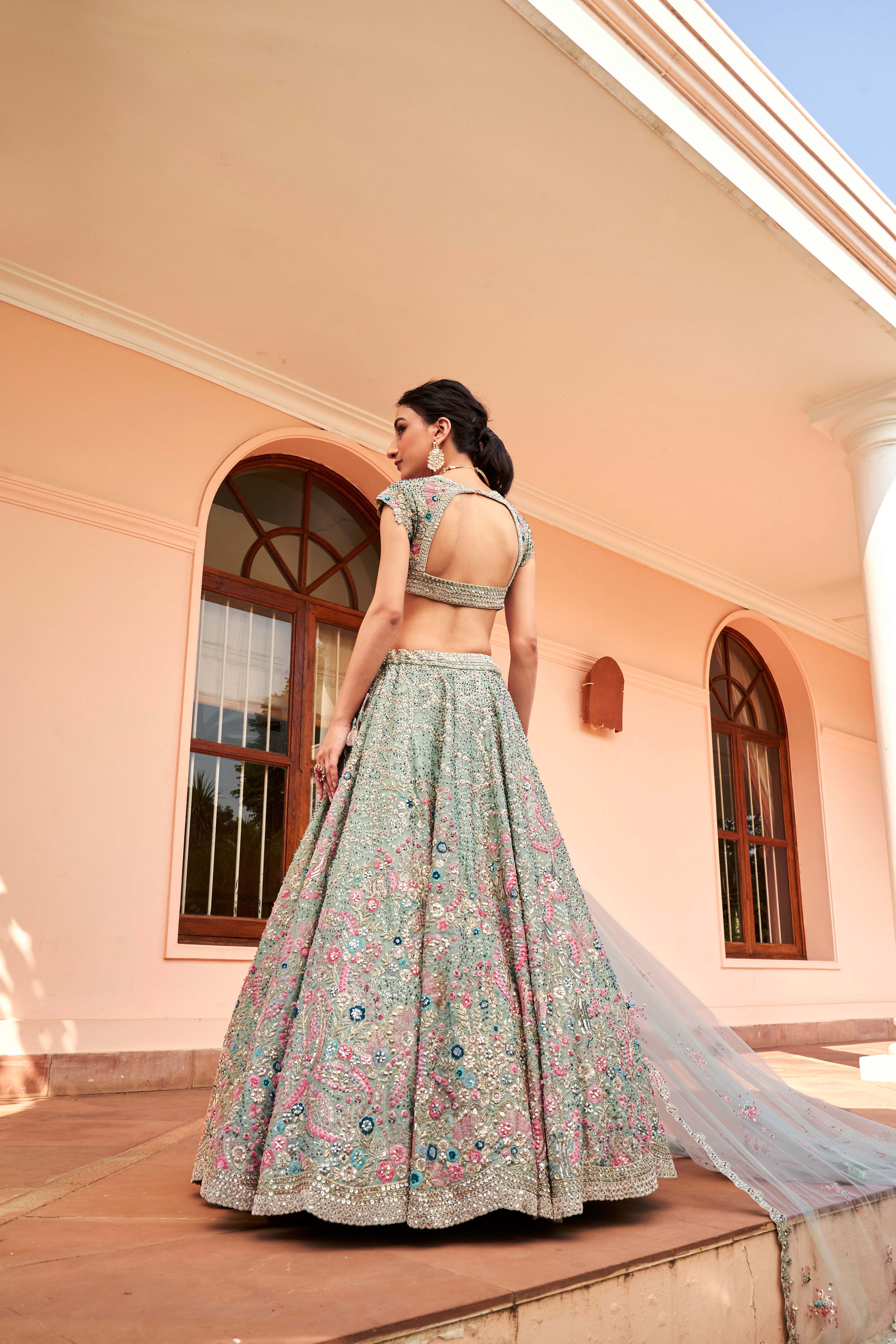 Cadet Blue Lehenga Set