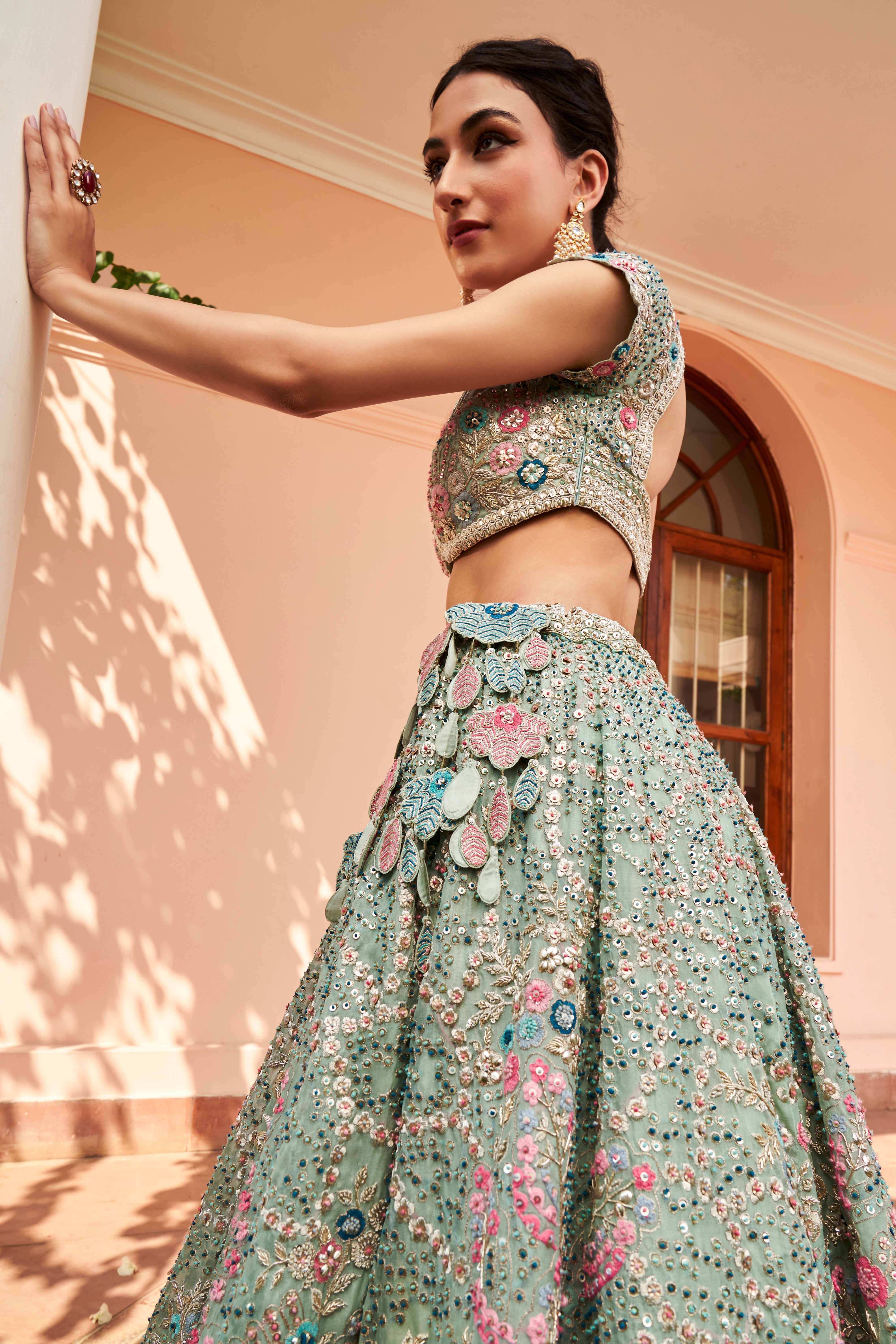 Cadet Blue Lehenga Set