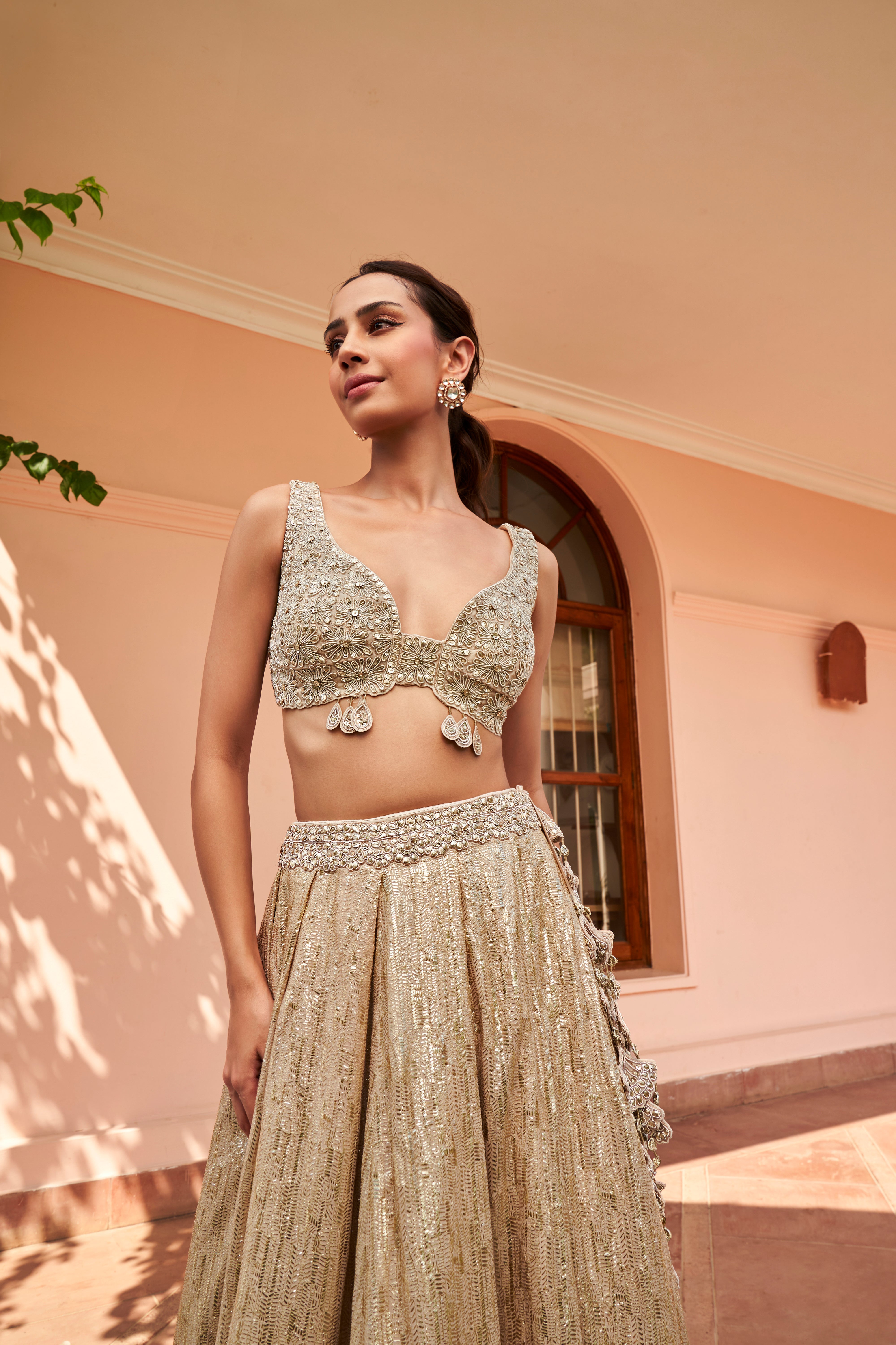 Badla embroidered Lehenga Set