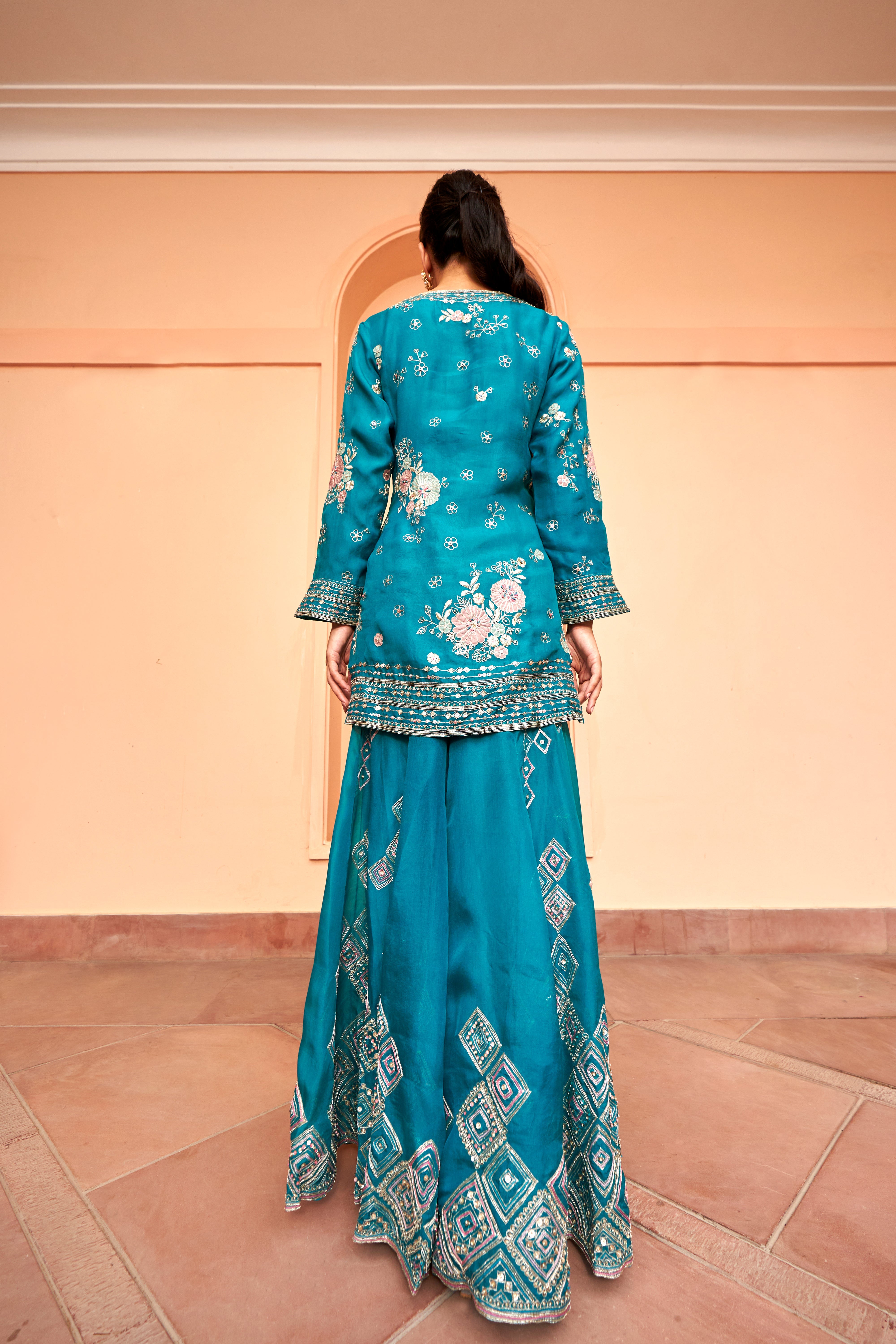 Pine Green Sharara Set