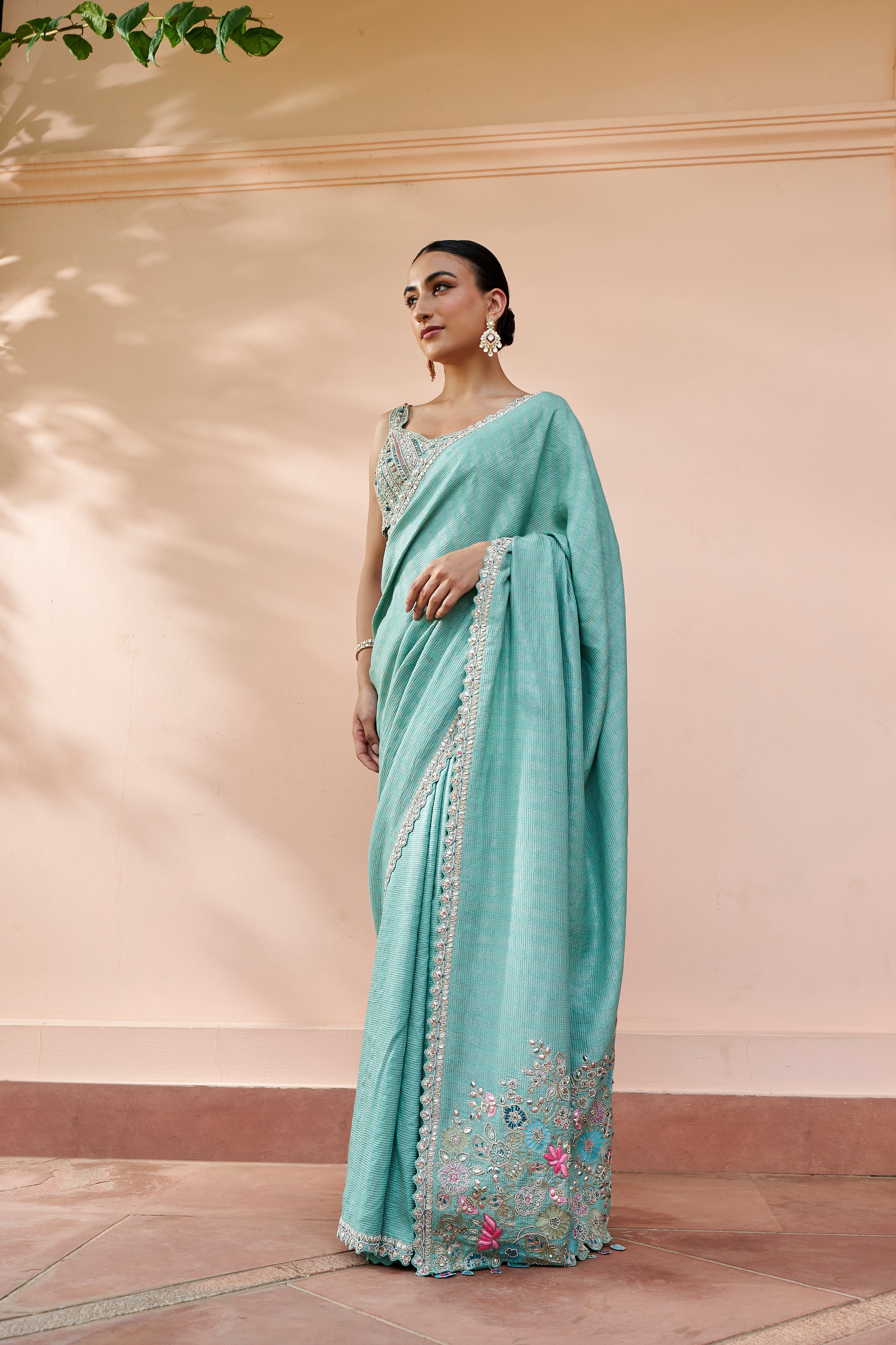 Teal Saree Set