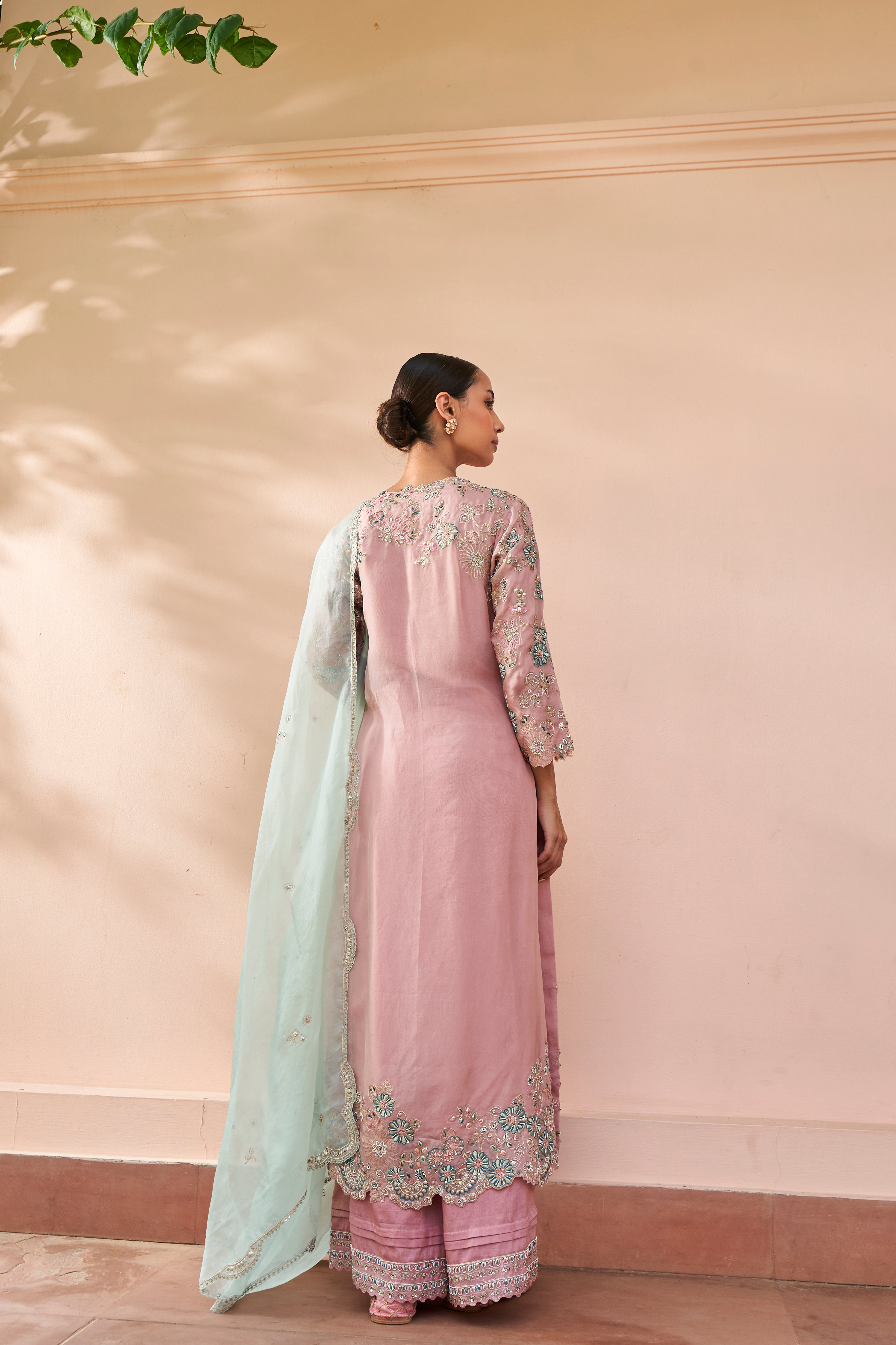 Soft Berry Embroidered Kurta Set