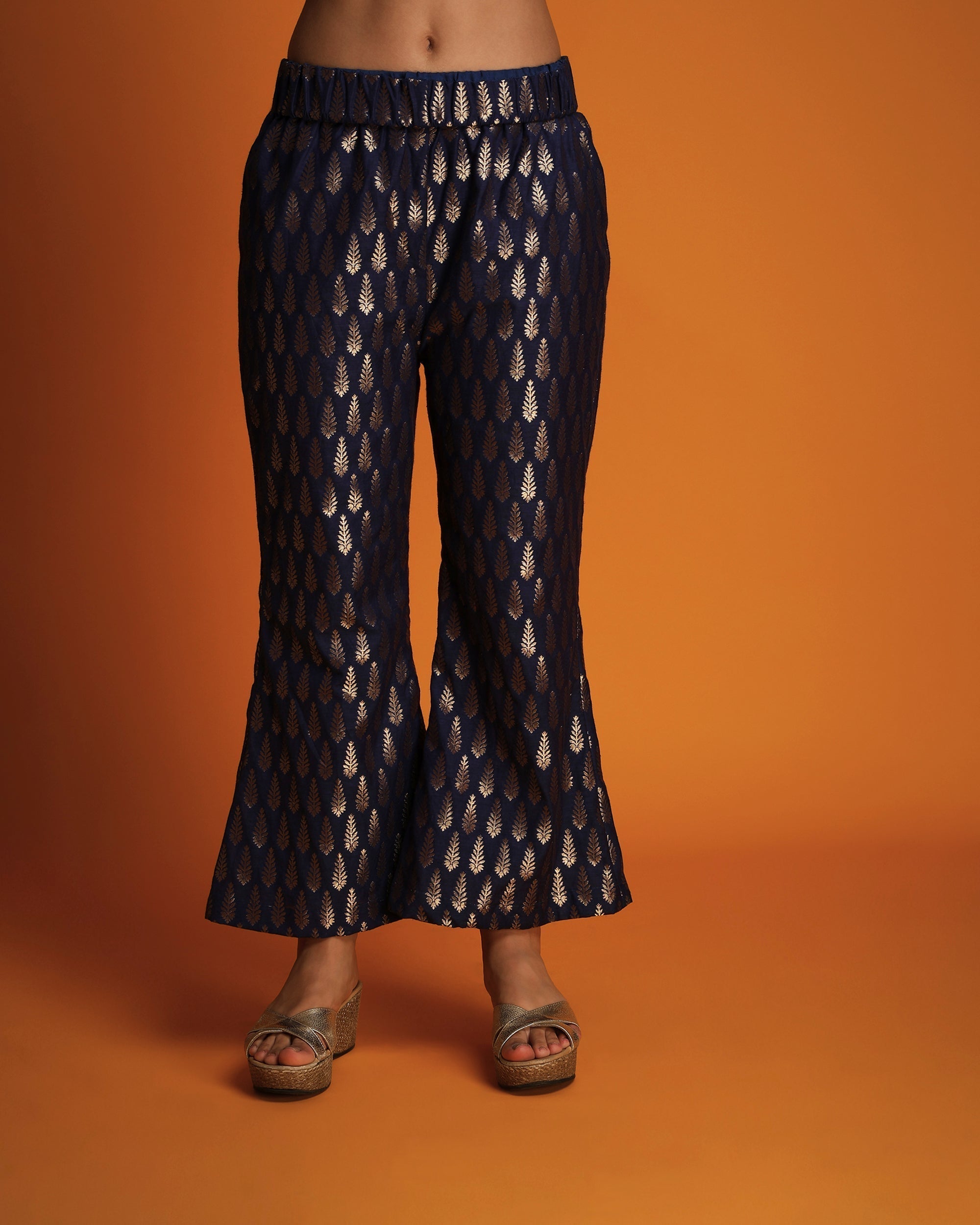 Brocade bell bottom pants