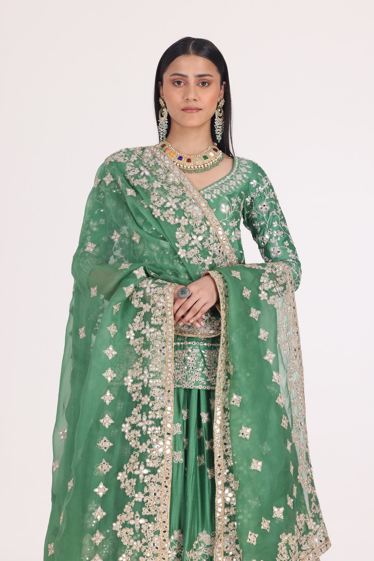 EMERALD CHOLI LEHENGA SET