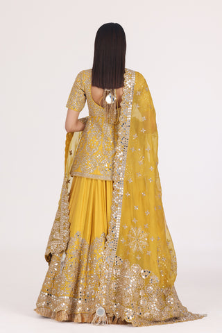 GOLDENROD HALDI EMBELLISHED LEHENGA SET