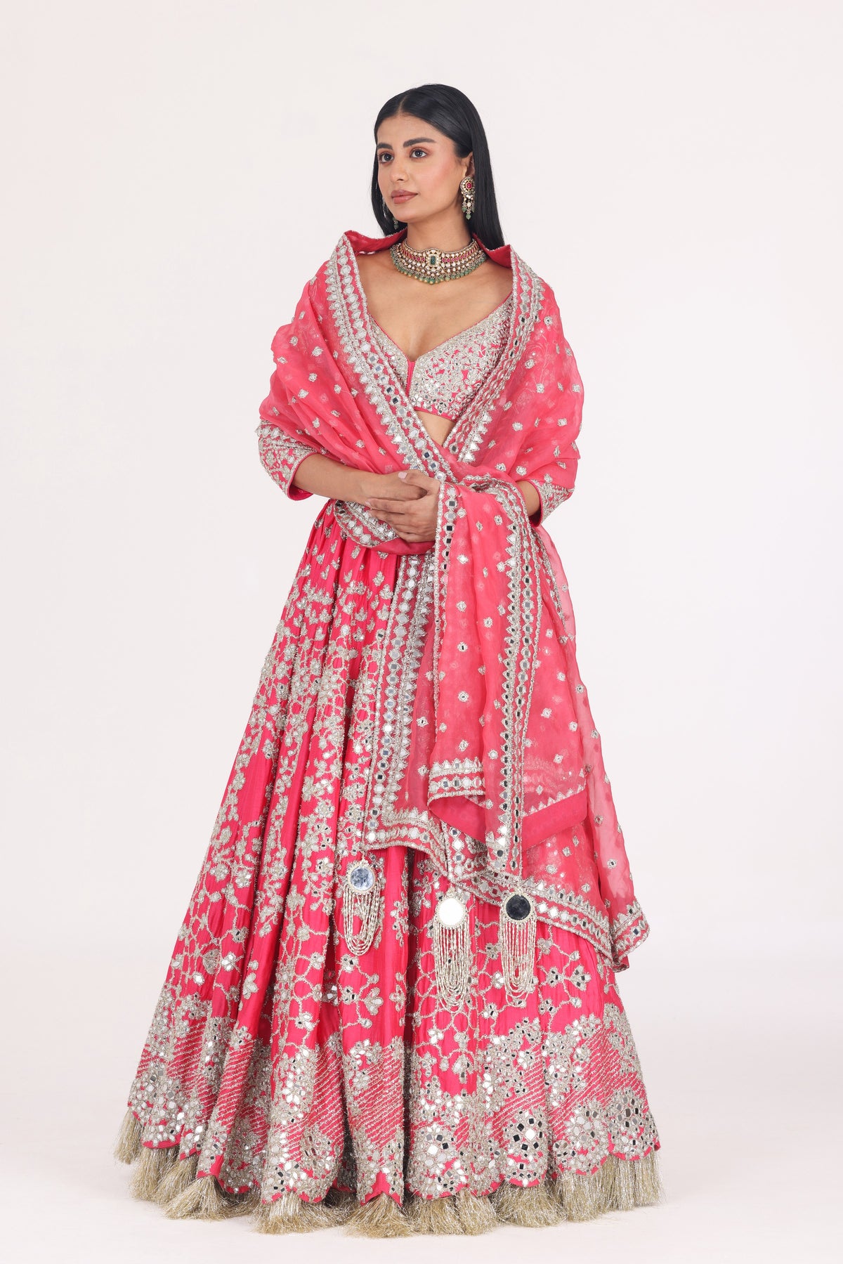 BEGUM FUCHSIA LEHENGA SET