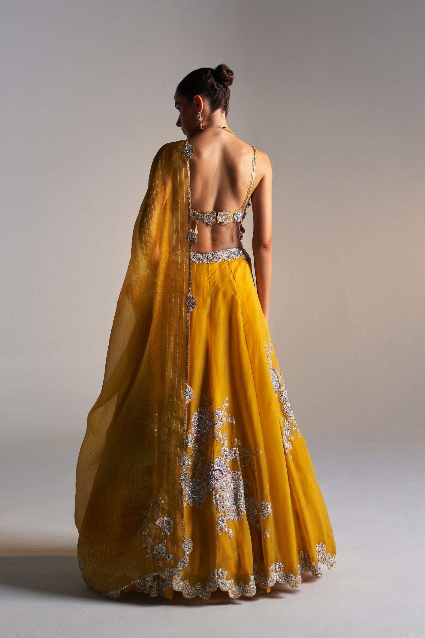 Honey Gold Embroidered Lehenga Set