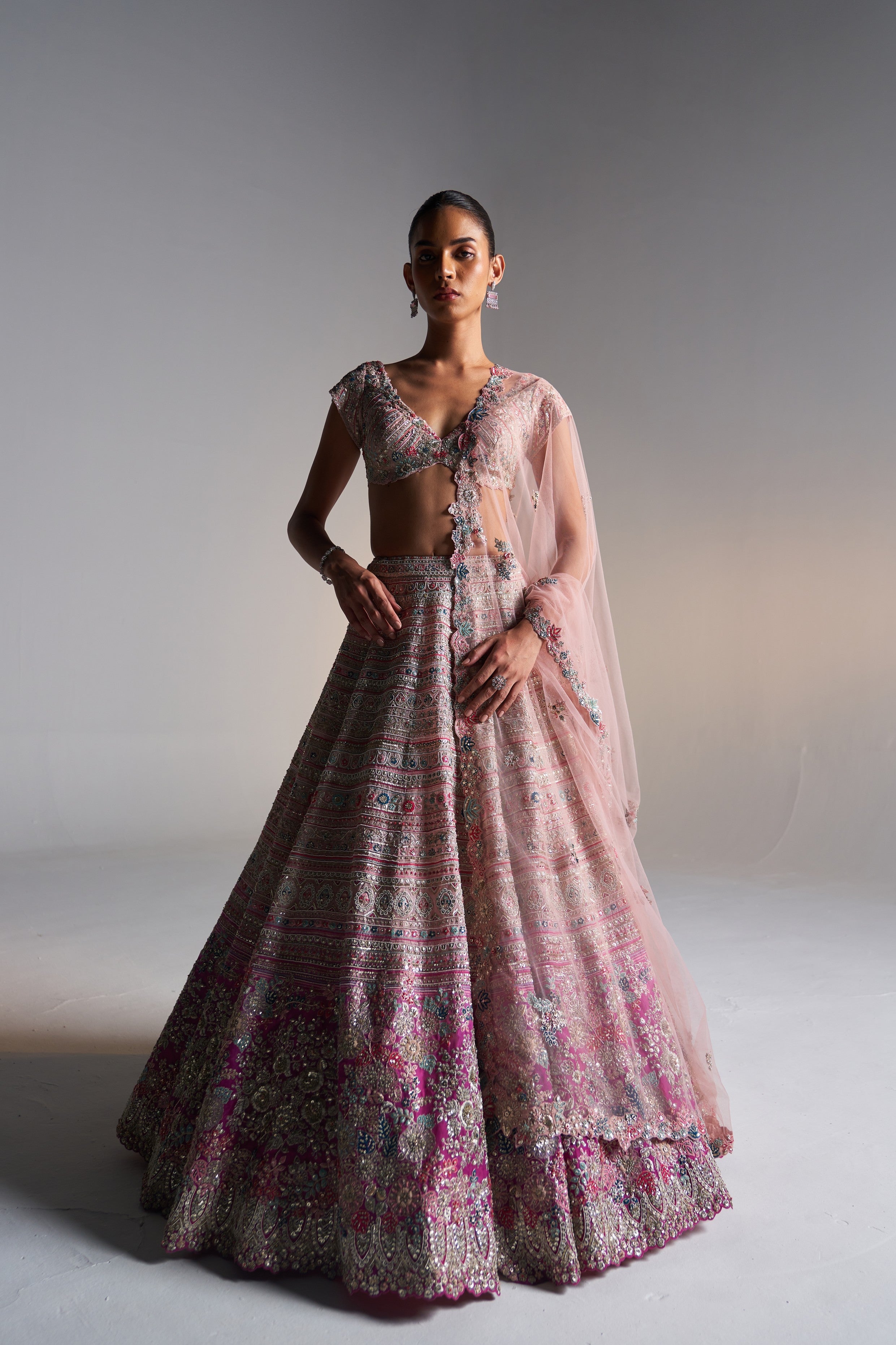 Soft Berry Ombre Lehenga Set