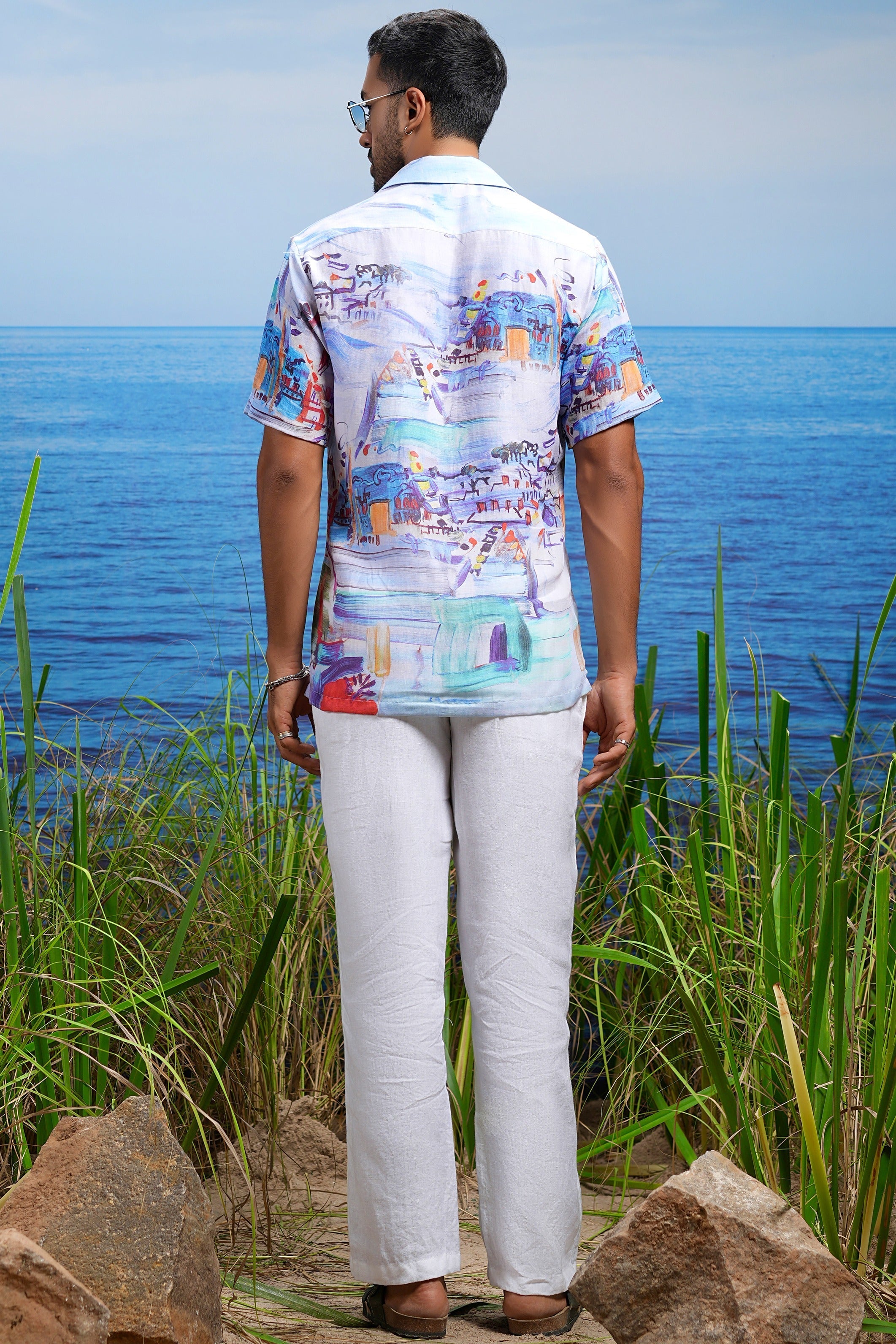 Amalfi Vista Linen Cuban Shirt