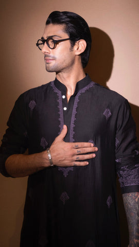 Black Kurta With Pants