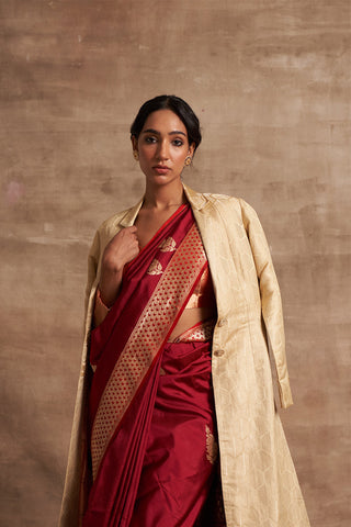 'Sahiba' Tanchoi Zari Benarasi Handloom Jacket