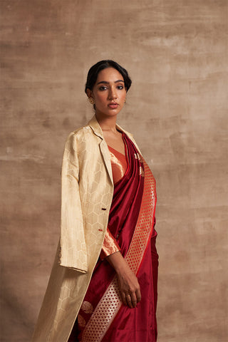 'Sahiba' Tanchoi Zari Benarasi Handloom Jacket