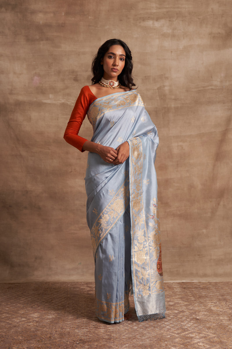 'Kumud Kilol' Kadhua Benarasi Handloom Sari