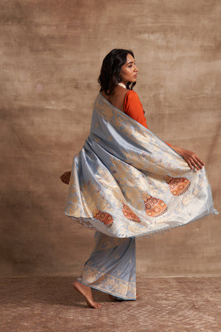 'Kumud Kilol' Kadhua Benarasi Handloom Sari