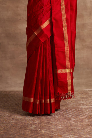 'Laal Anchal' Kadhua Benarasi Handloom Sari