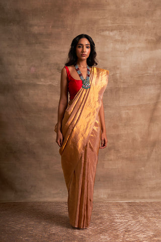 'Sunehari Potli' Tissue Benarasi Handloom Sari