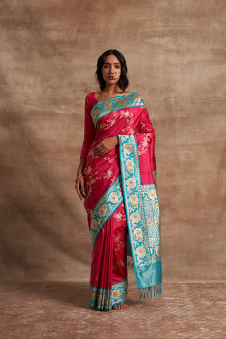 'Chandan Chitwan' Rani Kadiyal Benarasi Handloom Sari