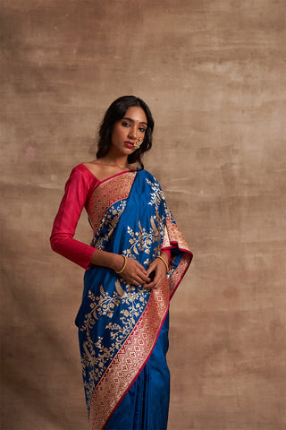 'Rangeen Rubai' Kadiyal Benarasi Handloom Sari