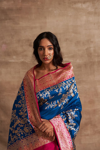 'Rangeen Rubai' Kadiyal Benarasi Handloom Sari