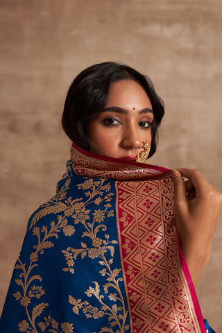 'Rangeen Rubai' Kadiyal Benarasi Handloom Sari