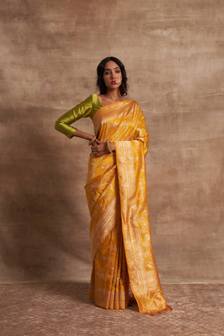 'Jaal Manjari' Pitambari Kadhua Benarasi Handloom Sari