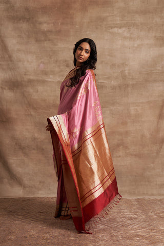 'Banno ki Bagiya' Gulabo Kadiyal Zari Pure Silk Benarasi Handloom Sari