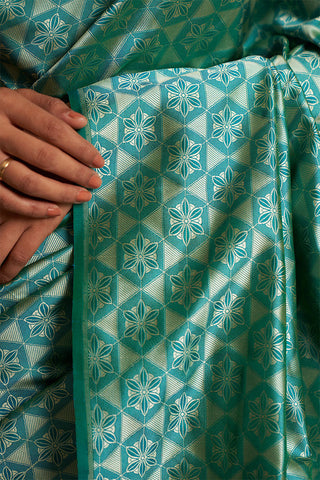 'Husna Firozi' Tanchoi Benarasi Handloom Sari