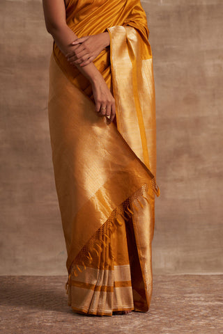 'Kesar Kumari' Peeli Kadhua Zari Pure Silk Benarasi Handloom Sari