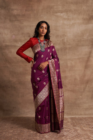 'Phool Chatai' Baigani Kadhua Benarasi Handloom Sari