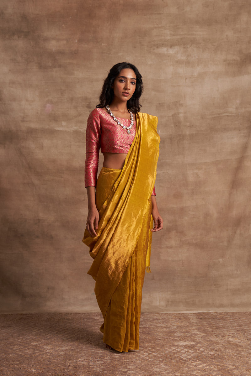 'Sunehari Potli' Tissue Benarasi Handloom Sari