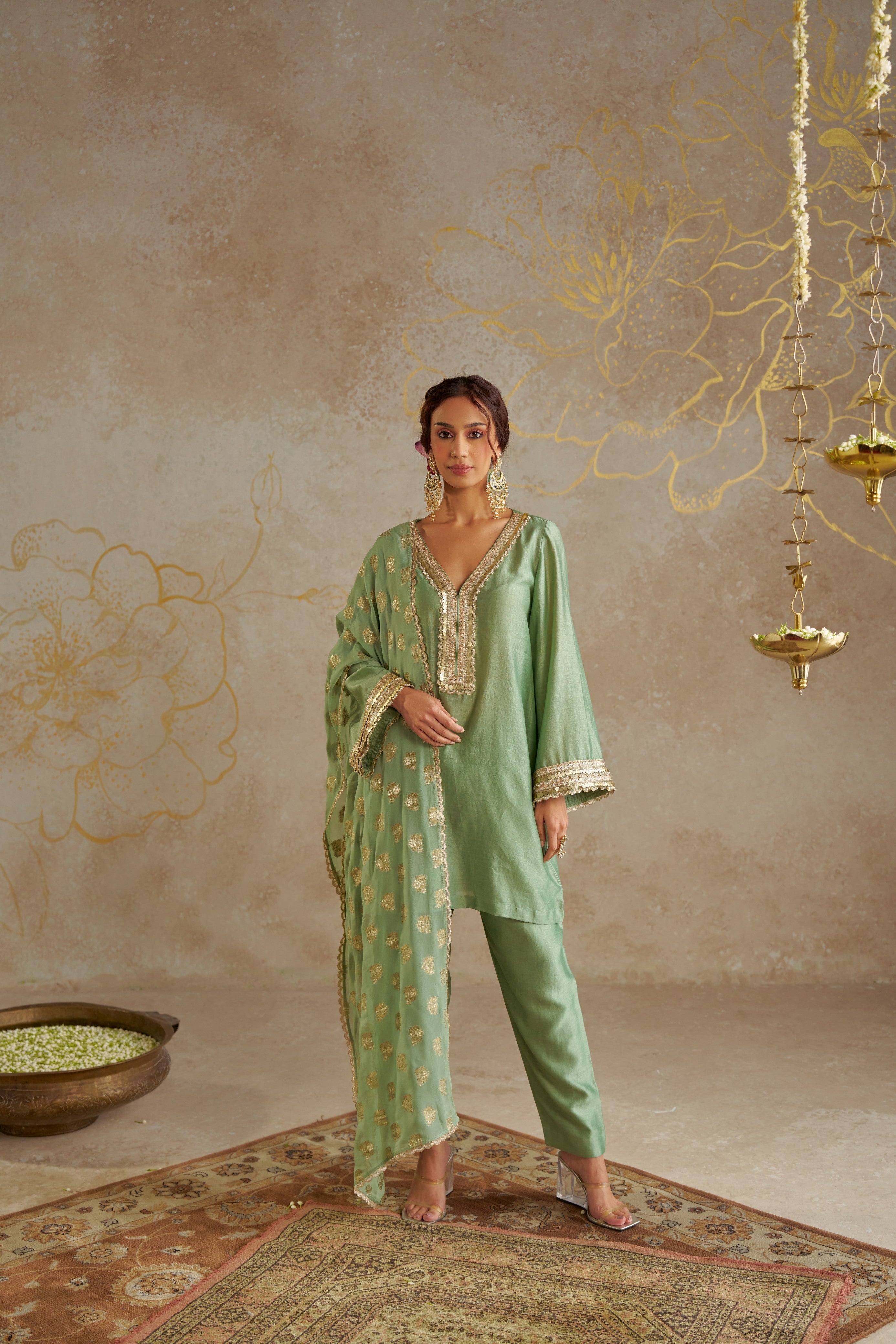 Jade Chanderi Kurta Set